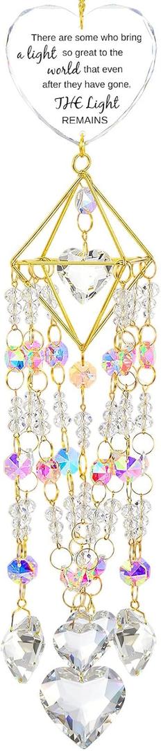 Memorial Gifts Crystal Suncatchers for Window Hanging Wind Chime Garden Suncatchers Rainbow Decor Sympathy Gifts for Loss of Family, Loved Ones, Funerals, Bereavement, Remembrance