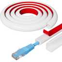 39" Side Buckle Cable Hider for 1 Cords,Extension Cord Covers for Wires On Wall,Adhesive Cord Hider for Wall Mount Tv,Wire Channel for Cable Concealer,Cable Raceway Home & Office,White