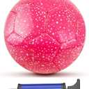 Soccer Balls Size 3, Sparkle Soccer Ball for Girls Kids 3-8 4-6 6-8 Glitter Outdoors Sports Recreation Playing Ball for Birthday Easter Soccer Gifts (Pink)