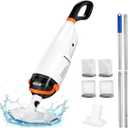 Cordless Handheld Pool Vacuum for Above Ground Pool -Upgraded 26.5GPM Real Suction,Time-Saving Directional-Control,1H Runtime,2 Vac Heads &4 Filter Bags for Hot Tubs & Inground Pools -Multi