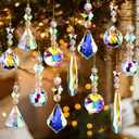 Landical 24 Pcs Crystal Christmas Ornaments Hanging Crystal Ornaments for Christmas Tree Decorations Xmas Themed Party Wedding Birthday Home Decor(AB Color)