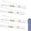4-Piece Set of Upgraded Clear 20-Inch Magnetic Mahjong Racks with Magnetic Push Rods, Scalloped Mahjong Racks, Clear Acrylic Tile Holders, Portable Mahjong Accessories, Includes Storage Pouch