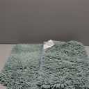 H.VERSAILTEX Original Shaggy Chenille 2 Piece Bath Rug Set, 20x20 Square U-Shape Contoured Toilet Mat & 32x20 Carpet Rug, Machine Wash/Dry Mats, Soft, Plush Rugs for Tub Shower (Eggshell Blue)