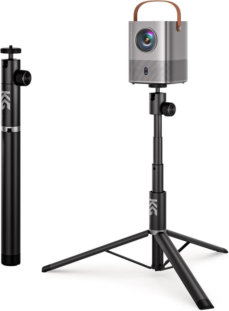 KraftGeek Portable Projector Stand for Outside, 32" Adjustable Projector Stand Tripod for Home & Outdoor Movie Night, with 1/4" Screw Adapter, 360  Rotation Ball Head