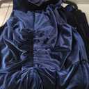 Adrianna Papell Women's Velvet High Low Gown (Blue), US 16