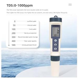 EZ9901 Digital WaterQuality Tester LCD Backlight PH/TDS/Temp Meter 3 in 1 PH Test Pen
, White