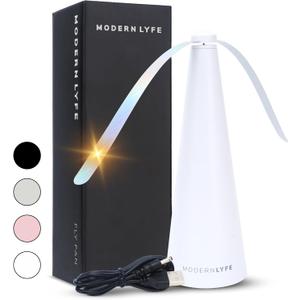Fly Fans for Tables by Modern Lyfe - AA Battery & USB Powered - Fly Swatter Outdoor Camping Accessory Or for Food at Parties, Restaurants & Picnics, Bug Fan, Spinner Keeps Flies Away (1 Pack - White)
