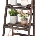 unho 4 Tier Plant Stand: Tall Ladder Shelf Wooden Step Display Rack for Small Potted Plants Flowers Succulents Indoor Garden Patio Lawn Decors