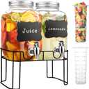 1 Gallon Glass Drink Dispensers For PartiesLemonade Beverage Dispenser With Stand And Spigot For BBQ, Picnic, Party,Laundry Detergent Dispenser