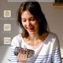 Compatible for iPhone 14 Case Cute with Strap Stand Finger Kickstand, Designer Cool Silicone Cases Funda Cover - Orange Flower Mandala