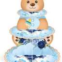 Zopeal 3 Tier We Can Bearly Wait Baby Shower Cupcake Stand Bear Cake Stand Cardboard Dessert Tower Baby Shower Cupcake Tray Holder Bear Table Decoration for Boys Girls Birthday Party Supplies