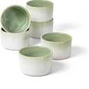 Ramekin Set of 6, UNICASA 8 oz Creme Brulee Ramekins, Oven Safe Baking Set for Custard, Pudding, Souffle Cups, Light Green