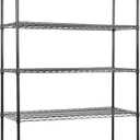 Land Guard 5 Tier Black Storage Racks and Shelving - 48" L x 20" W x 72" H Heavy Steel Material Pantry Shelves - Each Unit Loads 350 Pounds Wire Shelf, Suitable for Warehouses, Closets, Kitchens, Black