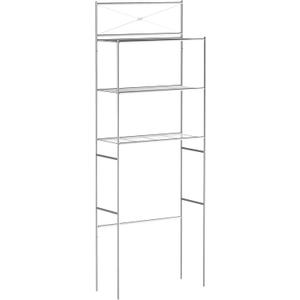 Zenna Home Over the Toilet Storage Shelf Space Saver, Behind Toilet Bathroom Organizer and Storage, Metal Bathroom Organizer with 3 Shelves, Satin Nickel
