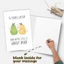 2 x Funny 4 Year Anniversary Card for Boyfriend Girlfriend, Romantic Four-Year Marriage Gifts for Couples, Cute Pear Anniversary Card Gift for Him Her