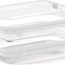 Mihkiom 2Pcs Clear Zipper Pouches, White BIiss Plastic Bins for Organizing, Hard Clear Hard Shell Zipper Case Makeup Bag & Travel Organizer for Storage Cosmetics, Puzzles, 8.7 x 6.3 x 2.4 Inch