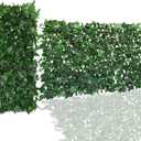 Expandable Faux Ivy Fence,Artificial Privacy Screen Decor for Outdoor Wall, Balcony and Patio, Single Sided Leaves (1, Green-Ivy) (Winter Melon Leaf)