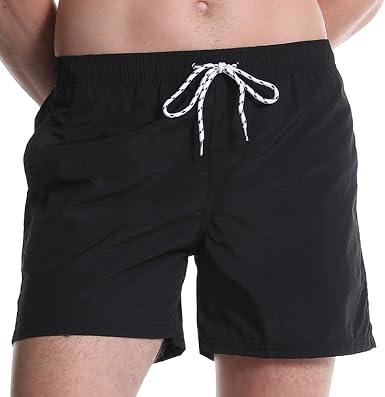 Men's Quick Dry Swim Trunks - Beach Vacation Essentials Board Shorts, XL, Black