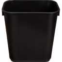 Amazon Basics Small Rectangular Commercial Office Wastebasket, Easy to Clean, 3 Gallon, Black, 6-Pack