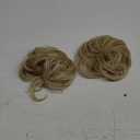 SARLA 2PCS Messy Hair Bun Hair Pieces Wavy Curly Synthetic Updo Fake Scrunchies Ponytail Extension for Women Dirty Blonde