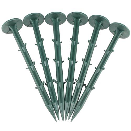 50 Pack 6 Inch Plastic Garden Lawn Stakes, Landscape Anchors Rustproof Spikes for Ground Lawn Edging, Weed Fabric, Tarp, Christmas Yard Decor, Camping Tent (50)