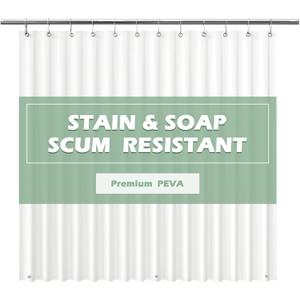 EHZNZIE Shower Curtain Liner Light Weight PEVA, Shower Liner 72x72 Inches, Waterproof, No Chemical Smell with 12 Rust Proof Metal Grommets for Bathroom Shower Curtain, Frosted EHZNZIE Shower Curtain Liner Light Weight PEVA, Shower Liner 72x72 Inches, Waterproof, No Chemical Smell with 12 Rust Proof Metal Grommets for Bathroom Shower Curtain, Frosted