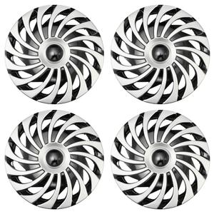 AuMoHall Spiral Silver with Black Hubcap Wheel Cover Replacement Kit 14" Hub Caps Wheel Rim Cover Car Exterior Accessories Pack of 4, 14 inches