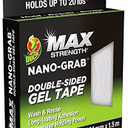 Duck MAX Strength Nano-Grab Double-Sided Gel Tape, 0.94" x 5 ft, Clear