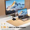 Microwoo USB C to HDMI Adapter, Type C to 4K HDMI Adapter with 100W PD Multiport Digital AV Converter for MacBook Pro/air, iPad Pro/air, iPhone 15/16/17, Tablets, Switch and More USB-C Devices