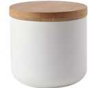 jessie Ceramic Storage Containers with Airtight Seal Bamboo Lids Kitchen Canisters for Tea Spice Seasoning Sugar Coffee (white, 260ml/9 oz)