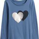 GAP Girls' Long Sleeve Graphic Tee (Blue), Size 5Y