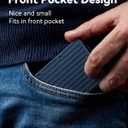 2 x Minimalist Slim Metal Mens Wallet - RFID Blocking Credit Card Holder with Cash Strap and Lanyard - Aluminum Small Thin Front Pocket Wallet (Metalblue)