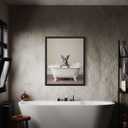 Kangaroo in Bathtub Wall Art Print Poster, Bathroom Decor Gallery Posters Prints for Restroom Home Picture Painting Artwork (Kangaroo, 8 x 10 inches, Unframed)