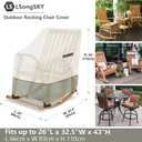 Outdoor Rocking Chair Cover 2 Pack,100% Waterproof Heavy Duty Outdoor Chair Covers,Patio Rocking Chair Covers for Outdoor Furniture,26"W x 32.5"D x 43"H inches,White&Grayish Green.