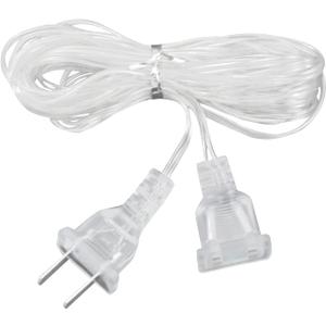 2 x 196 Inch Power Extension Cable, Portable String Curtain Fairy Light Extension Cord Clear Line Power Extension Cable for Christmas Lights Easy to Install LED Strip Lights