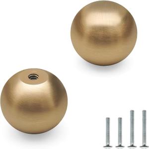 10 Pack Champagne Bronze Ball Cabinet Knobs 1 Inch(25mm) Diameter Solid Zinc Alloy Drawer Dresser Pulls Kitchen Cupboard Handles Bathroom Furniture Hardware