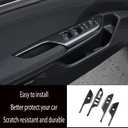 Car Accessories Fit for Honda 10th Gen Civic 2016-2021 Window Switch Decoration Frame Cover Trim Door Handle Armrest Panel (Carbon Fiber Style) ABS 4 PCS