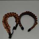 CJL HAIR 2PCs Braided Headbands Hair Piece for Women Synthetic Hair Hoops Head Bands Handmade Braid Hairband Accessories Elastic Stretch Headwrap Tizian Red