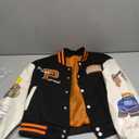 NIFTRIRY Varsity Jacket Women Patch Casual Jacket Cropped Jacket Leather Jacket Women Festival Outfits for Women M