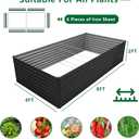 DIIYIV Galvanized Raised Garden Bed Kit Outdoor Patio,8x4x2ft Large Rectangular Metal Planter Boxes,Deep Root Box Planter for Gardening,Vegetables,Flowers,Herbs-Black
