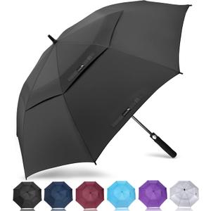 ZOMAKE Automatic Open Extra Large Golf Umbrella 51/54/62/68/72 Inch, Double Canopy Vented Windproof Oversize Stick Umbrellas for Rain