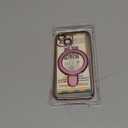 Magnetic for iPhone 15 Case with Invisible Stand[Compatible with MagSafe][Full Camera Lens Protector][Military Drop Protection] Shockproof Not Yellowing Clear Slim Soft for Women Men, Pink