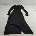 oten Women Casual Long Sleeve Cutout Twist Front Side Slit Ribbed Knit Party Bodycon Midi Dresses (Large, Black)