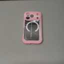 Magnetic Privacy for iPhone 17 Pro Case, Privacy Screen Protector, Military Grade Protection, Fit for MagSafe, Silicone Edge Double Sided Tempered Glass Shockproof Anti Peep Full Body Case Pink