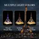 16.9in Tall Eiffel Tower Statue Clear Acrylic Figurine Torre Eiffel Decorations Paris Decor Centerpieces for Tables Home Living Room Shelf Mantel Tabletop Display Model with LED Light Crystal Finish, Large