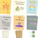 2 x 12-Pack Thank You Cards with Envelopes & Stickers - 5x7 Inch Blank Inside - 6 Fun & Heartfelt Designs - Cute Appreciation Cards for Teachers, Coworkers, Friends, Family