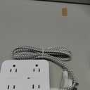 Surge Protector Power Strip - HANYCONY 8 Outlets 4 USB (2 USB C) Charging Ports, Multi Plug Outlet Extender, 5Ft Braided Extension Cord, Flat Plug Wall Mount Desk Charging Station for Home Office ETL (White)