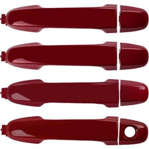 Gledewen 4 PCS Exterior Door Handle Front Rear Driver Passenger Side, Compatible with 2012 2013 2014 2015 2016 2017 Toyota Camry, Replaces# 6921106090 6925006020C0, Red Painted