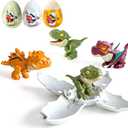 XDXM Dinosaur Egg Hatching Toy 3 Pack - Drop to Hatching Explosion Kit! Smash Open Thick Plastic Eggs for Easter, Christmas & Egg Hunts. Ultimate Party Favors, Classroom Prizes for Kids 3-10.