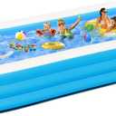 Extra Large Inflatable Pool, 145"x74"x22" Big Thickened Swimming Pool